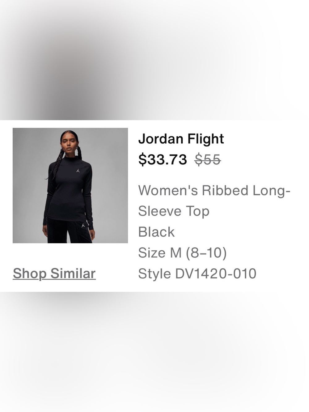 Nike Jordan Women's Ribbed Long-Sleeve Mock Neck Top